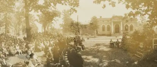 An image of Biddle University’s (now Johnson C. Smith University) graduation ceremony.