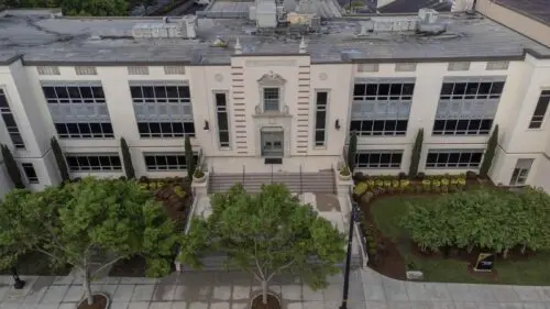 An aerial image of the high school.