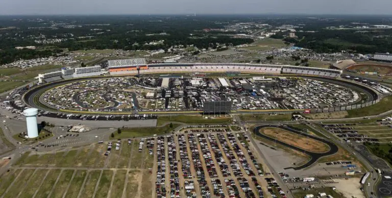 A photo of the Charlotte Motor Speedway.