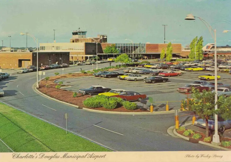 A photo of the Charlotte Douglas Municipal Airport.