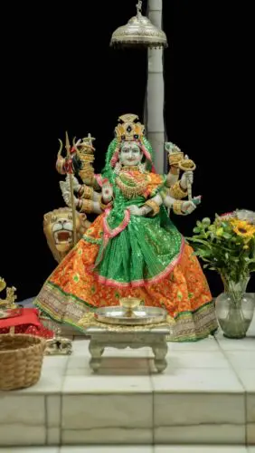 An image of a statue of Amba Mata.