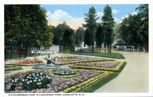 An image of a postcard of Lakewood Park.