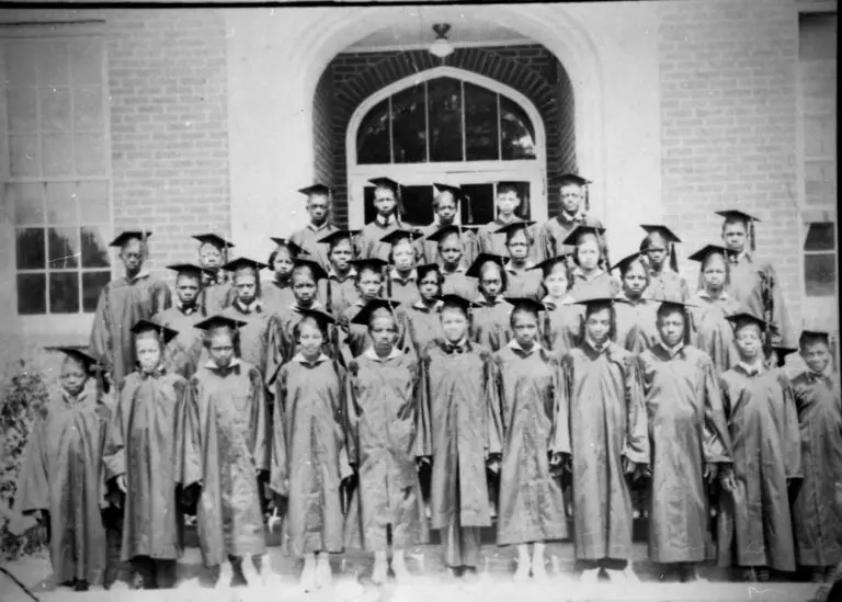 An image of a graduating class at Second Ward High School.