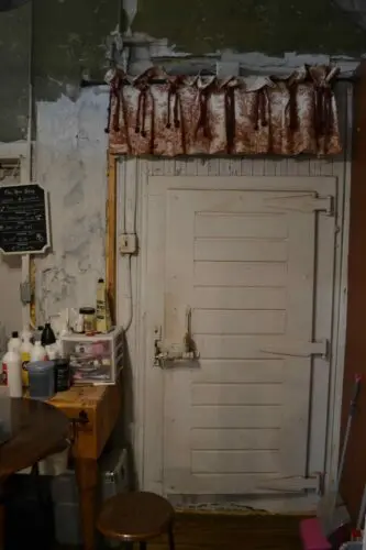 An image of the original meat cooler door.